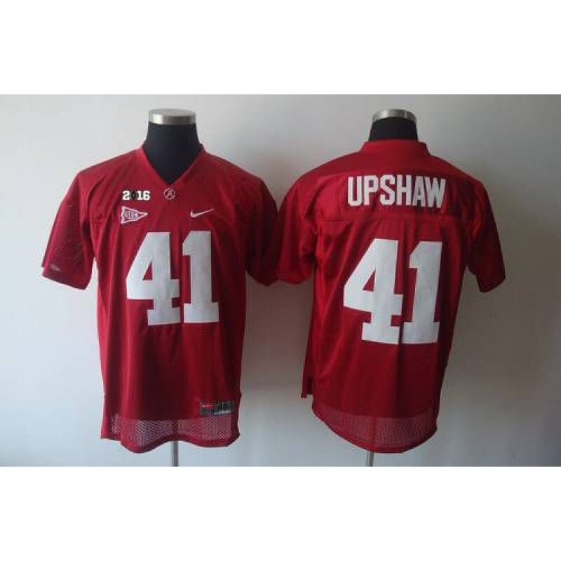 6861d04e19b91_1 Crimson Tide #41 Courtney Upshaw Red 2016 College Football Playoff National Championship Patch Stitched NCAA Jersey