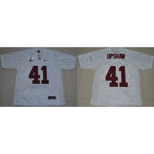 6861d0543c5e0_1 Crimson Tide #41 Courtney Upshaw White 2016 College Football Playoff National Championship Patch Stitched NCAA Jersey