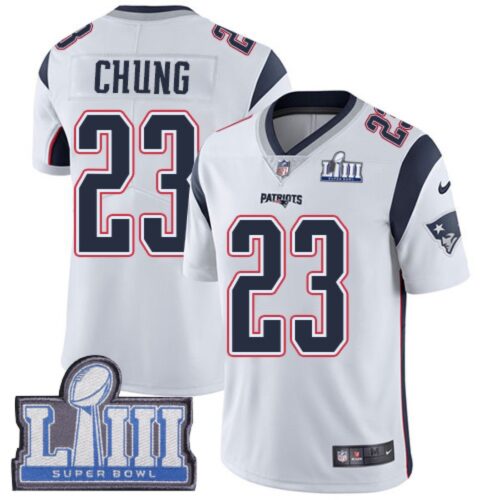 6861d05ea498a_1 Men's New England Patriots #23 Patrick Chung White Super Bowl LIII Vapor Untouchable Limited Stitched NFL Jersey