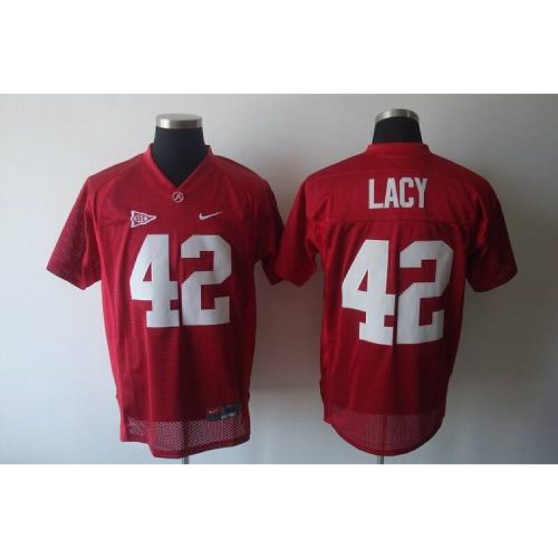 6861d066aedcf_1 Crimson Tide #42 Eddie Lacy Red Stitched NCAA Jersey