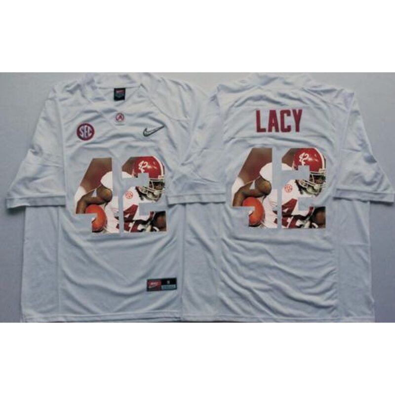 6861d069ac11a_1 Crimson Tide #42 Eddie Lacy White Player Fashion Stitched NCAA Jersey
