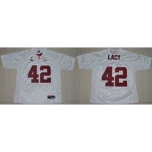 6861d06fa4fa8_1 Crimson Tide #42 Eddie Lacy White 2016 College Football Playoff National Championship Patch Stitched NCAA Jersey