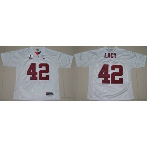 6861d06fa4fa8_1 Crimson Tide #42 Eddie Lacy White 2016 College Football Playoff National Championship Patch Stitched NCAA Jersey