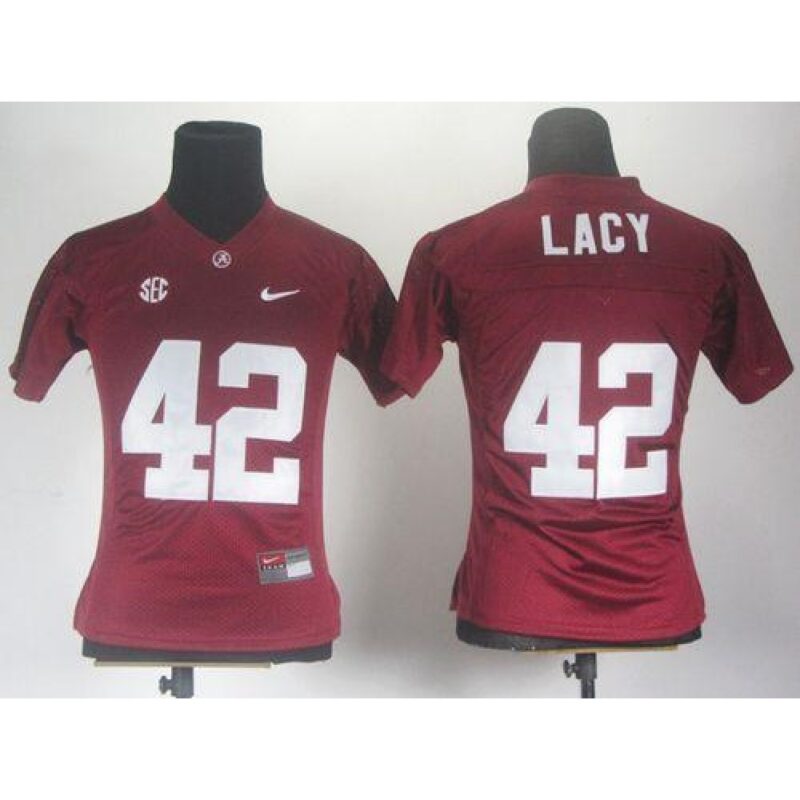 6861d075a17b4_1 Crimson Tide #42 Eddie Lacy Red Women's Stitched NCAA Jersey