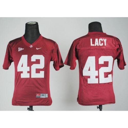 6861d078bf33e_1 Crimson Tide #42 Eddie Lacy Red Stitched Youth NCAA Jersey