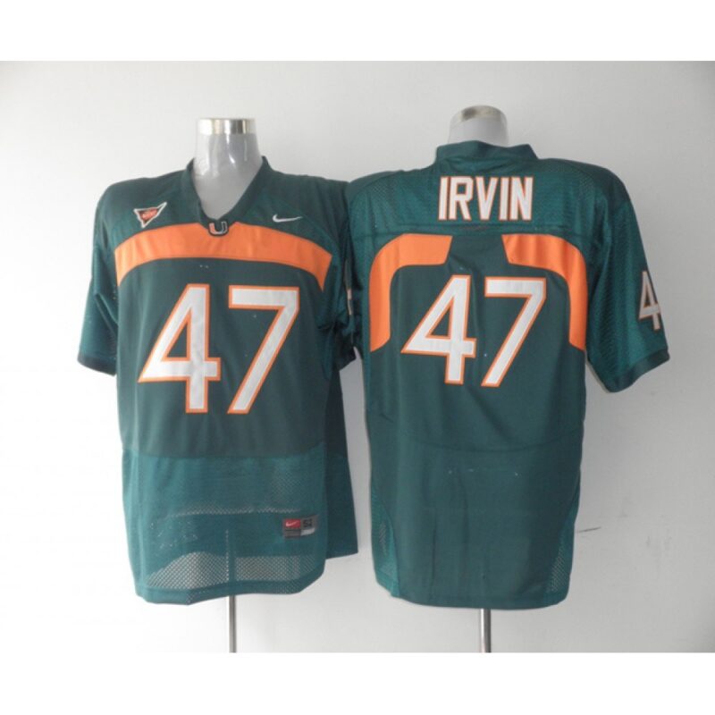 6861d07bc3f33_1 Hurricanes #47 Michael Irvin Green Stitched NCAA Jerseys