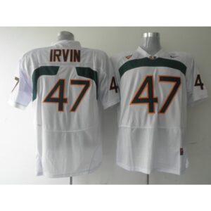 6861d081e9756_1 Hurricanes #47 Michael Irvin White Stitched NCAA Jerseys