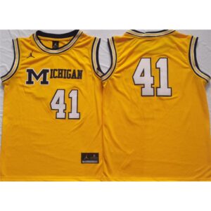 6861d0880f835_1 Men's Michigan Wolverines #41 Glen Rice Yellow Stitched Jersey