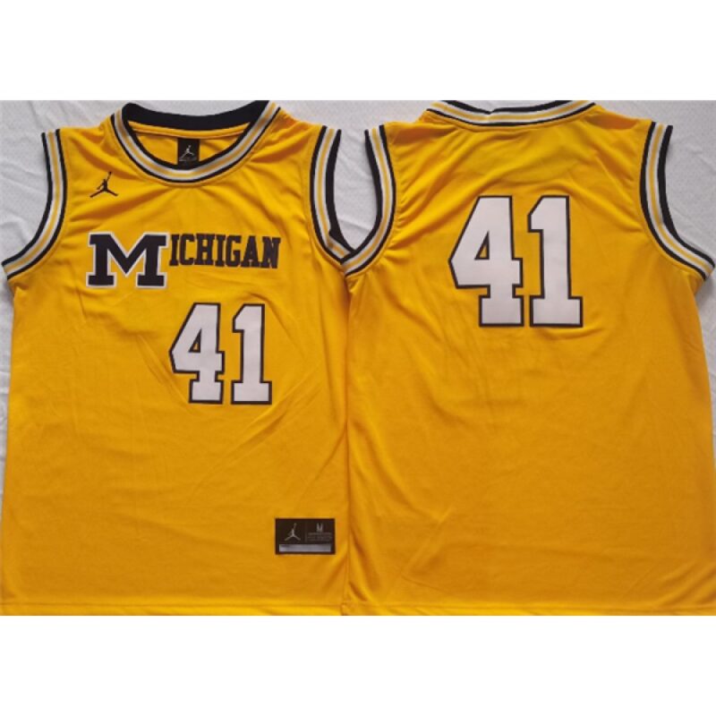 6861d0880f835_1 Men's Michigan Wolverines #41 Glen Rice Yellow Stitched Jersey