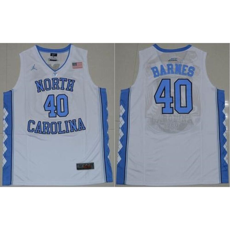 6861d08e28008_1 North Carolina #40 Harrison Barnes White Stitched NCAA Jersey