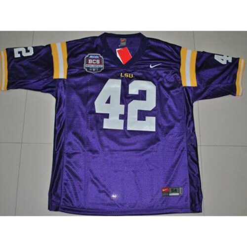 6861d0a3f2062_1 LSU Tigers #42 Michael Ford Purple 2012 BCS Championship Patch Stitched NCAA Jersey