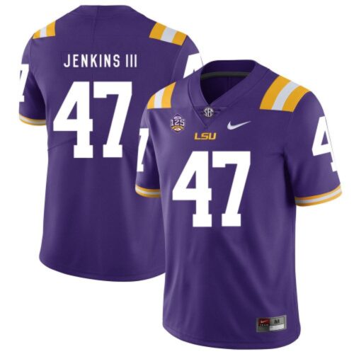6861d0b05011c_1 LSU Tigers #47 Nelson Jenkins III Purple Stitched NCAA Jersey