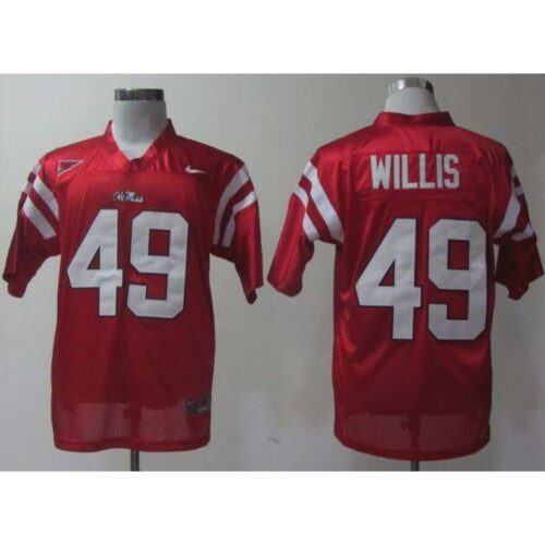 6861d0b6850b5_1 Rebels #49 Patrick Willis Red Stitched NCAA Jersey