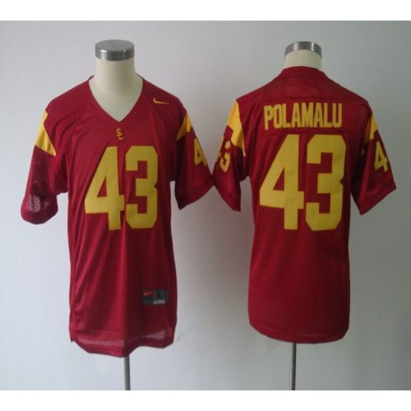 6861d0c32849f_1 Trojans #43 Troy Polamalu Red Stitched Youth NCAA Jersey