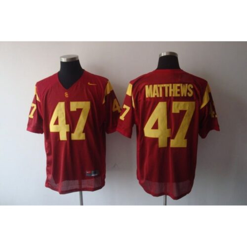 6861d0c607649_1 Trojans #47 Red Stitched NCAA Jersey