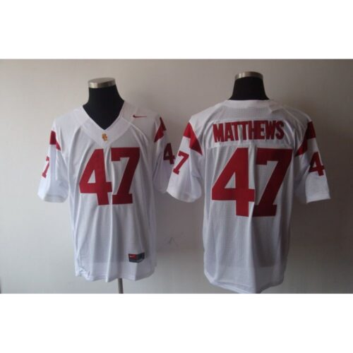 6861d0c91ed8d_1 Trojans #47 White Stitched NCAA Jersey