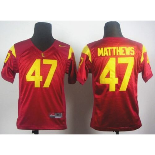 6861d0cc3da0f_1 Trojans #47 Clay Matthews Red Stitched Youth NCAA Jersey