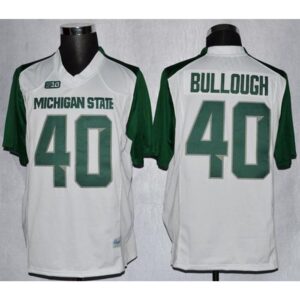 6861d0e54255e_1 Spartans #40 Max Bullough White/Green Stitched NCAA Jersey