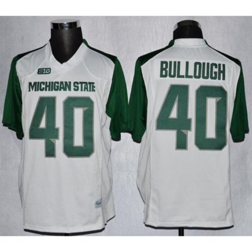 6861d0e54255e_1 Spartans #40 Max Bullough White/Green Stitched NCAA Jersey
