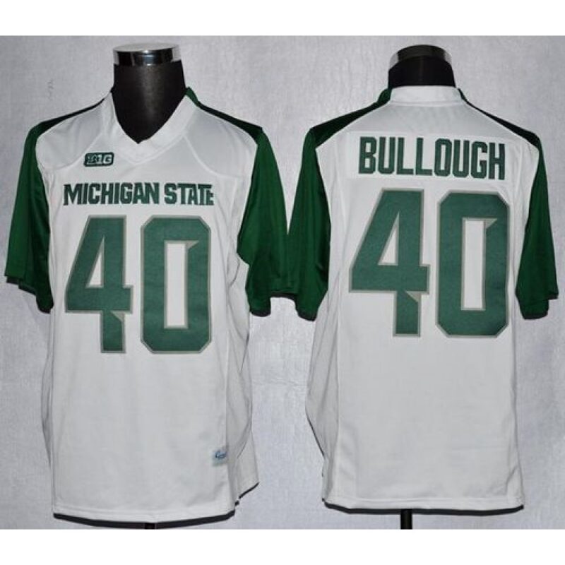 6861d0e54255e_1 Spartans #40 Max Bullough White/Green Stitched NCAA Jersey