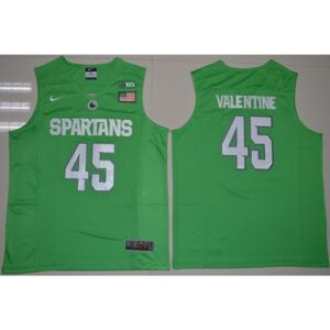 6861d0e87c7e8_1 Spartans #45 Denzel Valentine Apple Green Authentic Basketball Stitched NCAA Jersey
