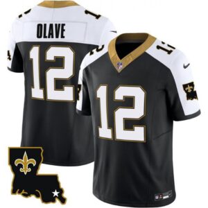 6861d0f637664_1 Men's New Orleans Saints #12 Chris Olave Black White 2023 F.U.S.E. 1987 Legacy Vapor Stitched Jersey