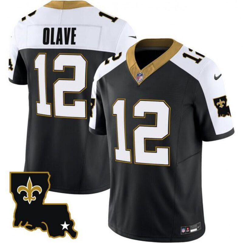 6861d0f637664_1 Men's New Orleans Saints #12 Chris Olave Black White 2023 F.U.S.E. 1987 Legacy Vapor Stitched Jersey