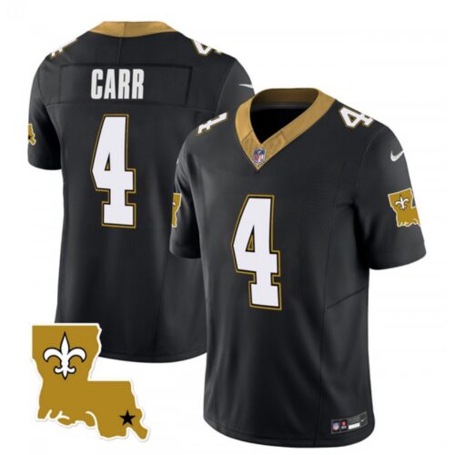 6861d106032a3_1 Men's New Orleans Saints #4 Derek Carr Black 2023 F.U.S.E. 1987 Legacy Vapor Stitched Jersey