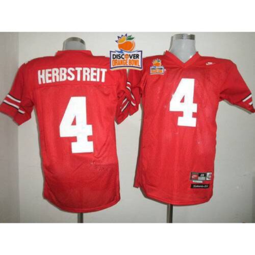 6861d10b093e6_1 Buckeyes #4 Kirk Herbstreit Red 2014 Discover Orange Bowl Patch Stitched NCAA Jersey