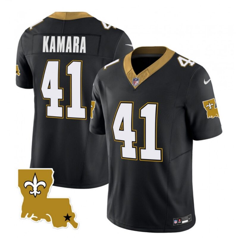 6861d10c56500_1 Men's New Orleans Saints #41 Alvin Kamara Black 2023 F.U.S.E. 1987 Legacy Vapor Stitched Jersey