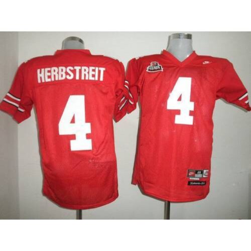 6861d1145cbaf_1 Buckeyes #4 Kirk Herbstreit Red Stitched NCAA Jersey