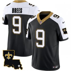6861d1162099d_1 Men's New Orleans Saints #9 Drew Brees Black White 2023 F.U.S.E. 1987 Legacy Vapor Stitched Jersey