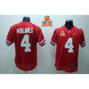 6861d11775d2b_1 Buckeyes #4 Santonio Holmes Red 2014 Discover Orange Bowl Patch Stitched NCAA Jersey