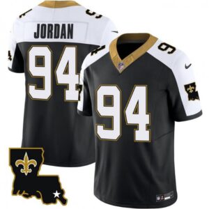 6861d11ce6500_1 Men's New Orleans Saints #94 Cameron Jordan Black White 2023 F.U.S.E. 1987 Legacy Vapor Stitched Jersey