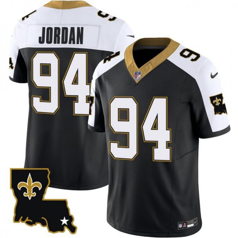 6861d11ce6500_1 Men's New Orleans Saints #94 Cameron Jordan Black White 2023 F.U.S.E. 1987 Legacy Vapor Stitched Jersey