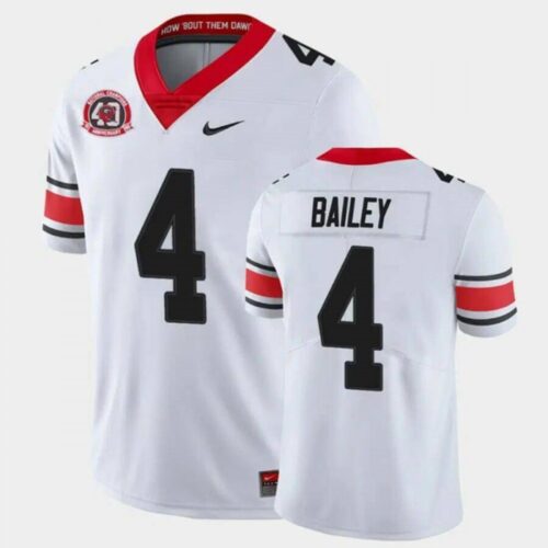 6861d12db3beb_1 Men's Georgia Bulldogs #4 Champ Bailey White 40th Anniversary Limited Football Stitched Jersey