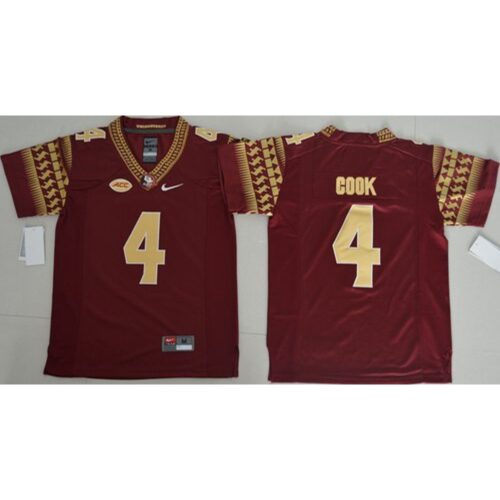 6861d1433e3ef_1 Seminoles #4 Dalvin Cook Red Stitched Youth NCAA Jersey