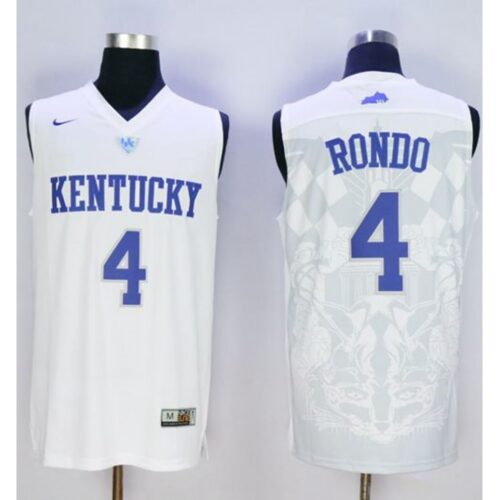 6861d14c42dff_1 Wildcats #4 Rajon Rondo White Basketball Stitched NCAA Jersey