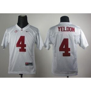 6861d18d32a66_1 Crimson Tide #4 T.J Yeldon White Stitched Youth NCAA Jersey