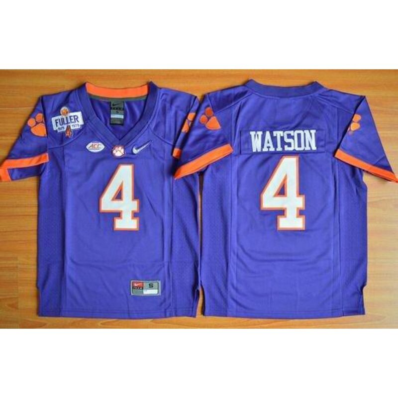 6861d199657cb_1 Tigers #4 Deshaun Watson Purple 2016 National Championship Stitched Youth NCAA Jersey