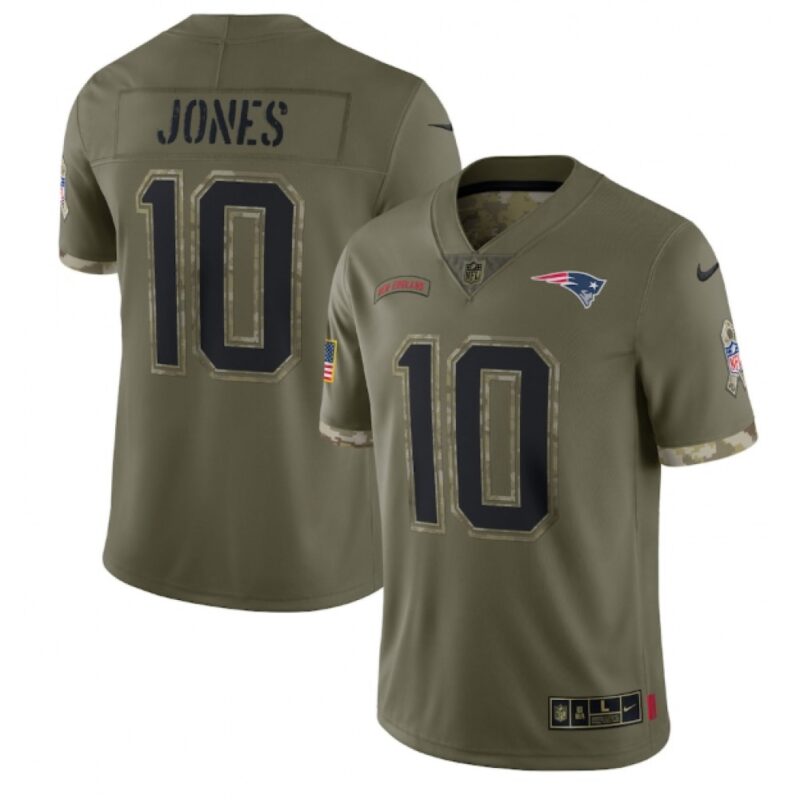 6861d19dbfb45_1 Men's New England Patriots #10 Mac Jones Olive 2022 Salute To Service Limited Stitched Jersey