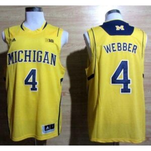 6861d1a8be892_1 Wolverines #4 Chris Webber Gold Basketball Stitched NCAA Jersey
