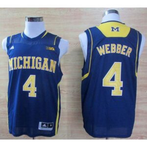 6861d1b247b68_1 Wolverines #4 Chris Webber Navy Blue Basketball Stitched NCAA Jersey