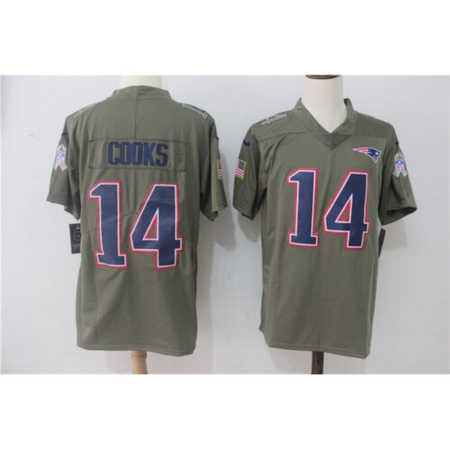 6861d1b484d89_1 Men's New England Patriots #14 Brandin Cooks Olive Salute To Service Limited Stitched NFL Jersey