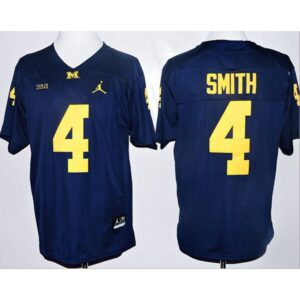 6861d1b5842d9_1 Wolverines #4 De'Veon Smith Navy Blue Stitched NCAA Jersey
