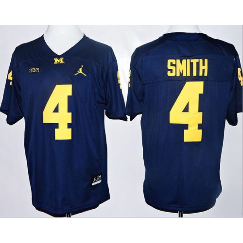 6861d1b5842d9_1 Wolverines #4 De'Veon Smith Navy Blue Stitched NCAA Jersey