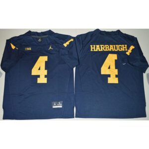 6861d1b8a0b3d_1 Wolverines #4 Jim Harbaugh Navy Blue Stitched NCAA Jersey