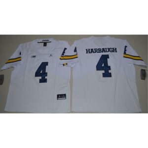 6861d1c5560df_1 Wolverines #4 Jim Harbaugh White Elite Stitched NCAA Jersey