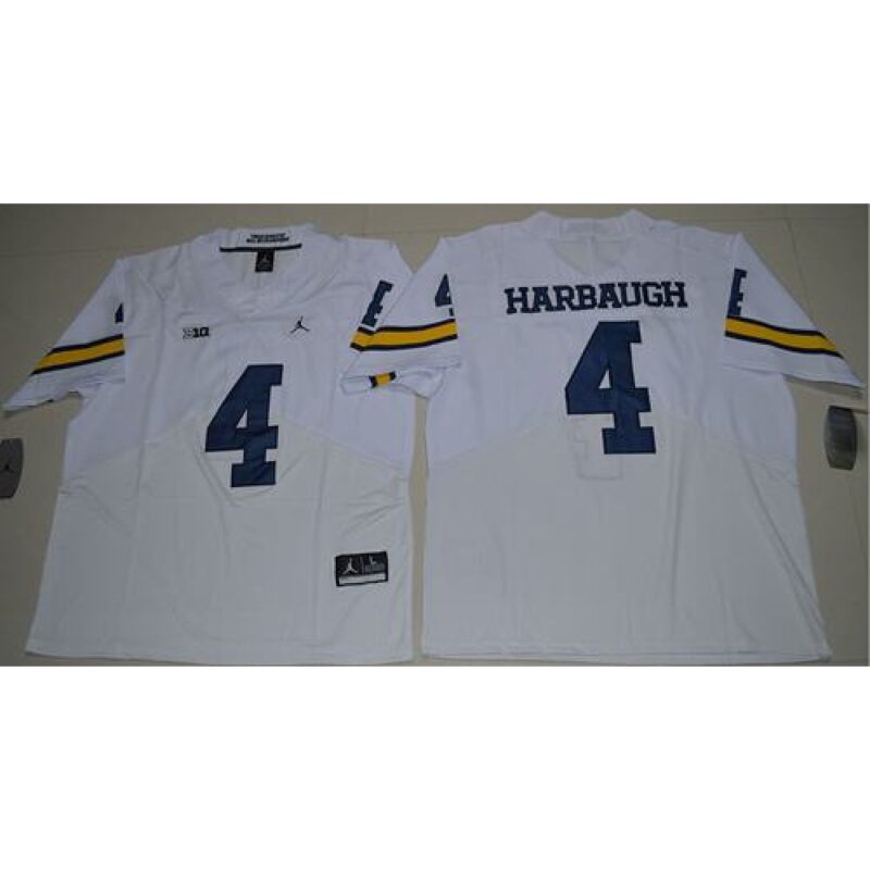 6861d1c5560df_1 Wolverines #4 Jim Harbaugh White Elite Stitched NCAA Jersey