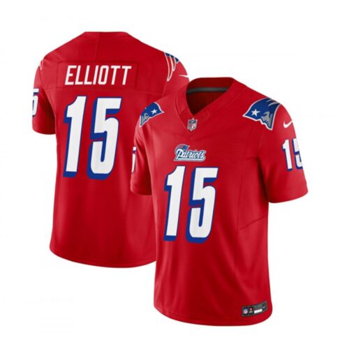 6861d1de2907b_1 Men's New England Patriots #15 Ezekiel Elliott Red 2023 F.U.S.E. Throwback Limited Stitched Football Jersey